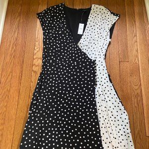 Polka-Dot Faux Wrap Dress Sz 8